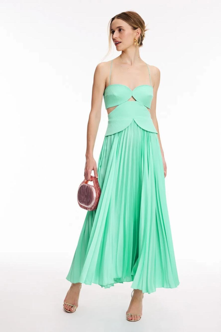 Acler Atholton Arctic Mint Cutout Tie-Back Midi Dress SIZE 8